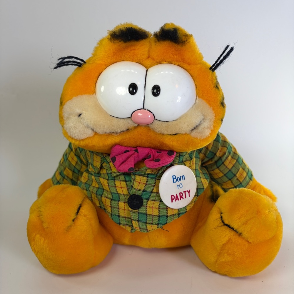 VTG 1981 Dakin Stuffed Plush Garfield Cat‎ - Born to Party NO Lampshade